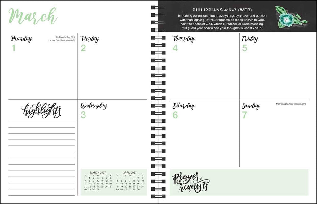 Prayer Journal for Women 2027 Monthly/Weekly Planner Calendar by Shannon  Roberts