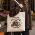Sweater Weather Reader Fall Bookish Canvas Tote Bag